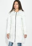 Куртка жіноча подовжена з рюшами 69PD1076 (молочний)