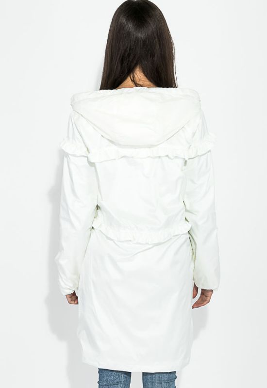 Куртка женская удлиненная с рюшами 69PD1076 (молочный)