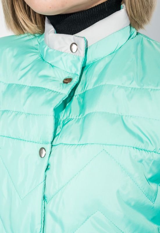 Куртка жіноча застібка блискавка/кнопки демісезон 72PD146 (ментоловий)