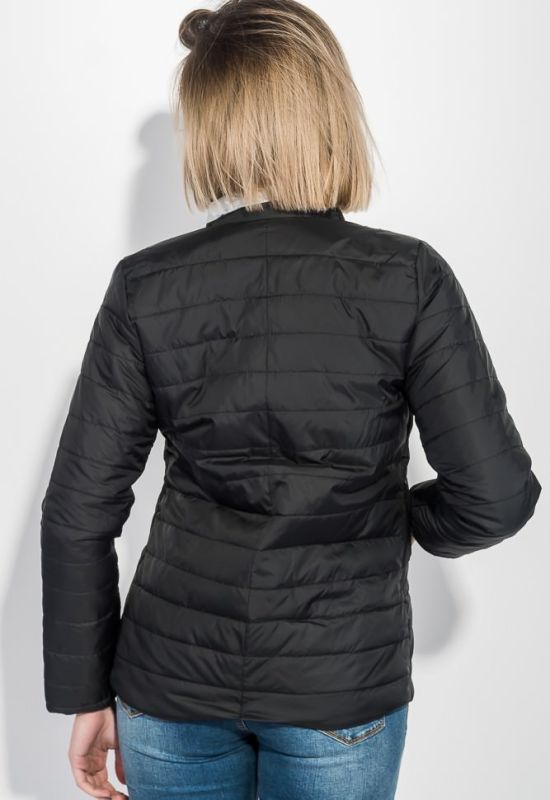 Куртка женская застежка молния/кнопки демисезон 72PD146 (черный)