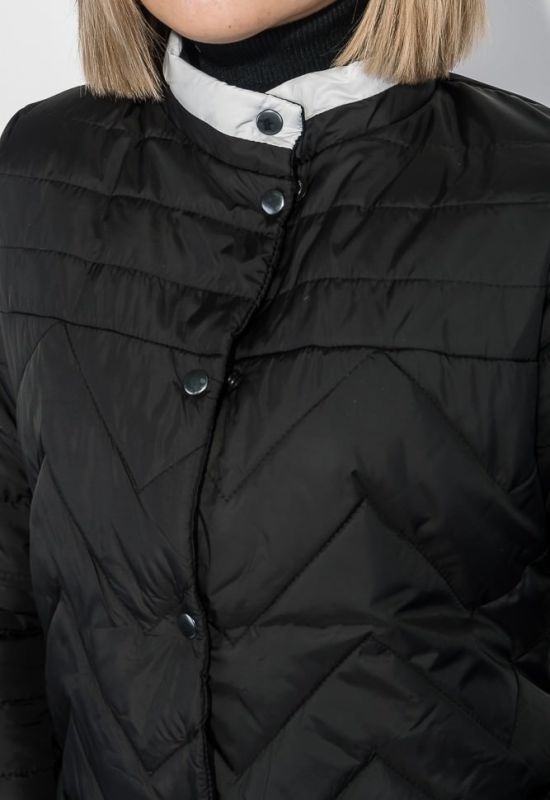 Куртка женская застежка молния/кнопки демисезон 72PD146 (черный)