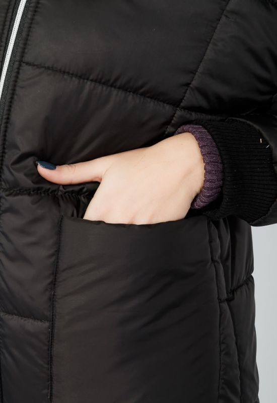 Куртка женская зимняя на змейке 72PD212 (черный)