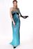 L 039 Вечірня сукня з шифону з розшитим ліфом і з ефектом градієнта (бірюзовий)