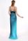 L 039 Платье вечернее из шифона с расшитым лифом и с эффектом градиента (бирюзовый)