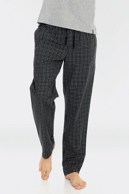 MHT 743 A19 Брюки пижамные для мужчин (черный/серый)
