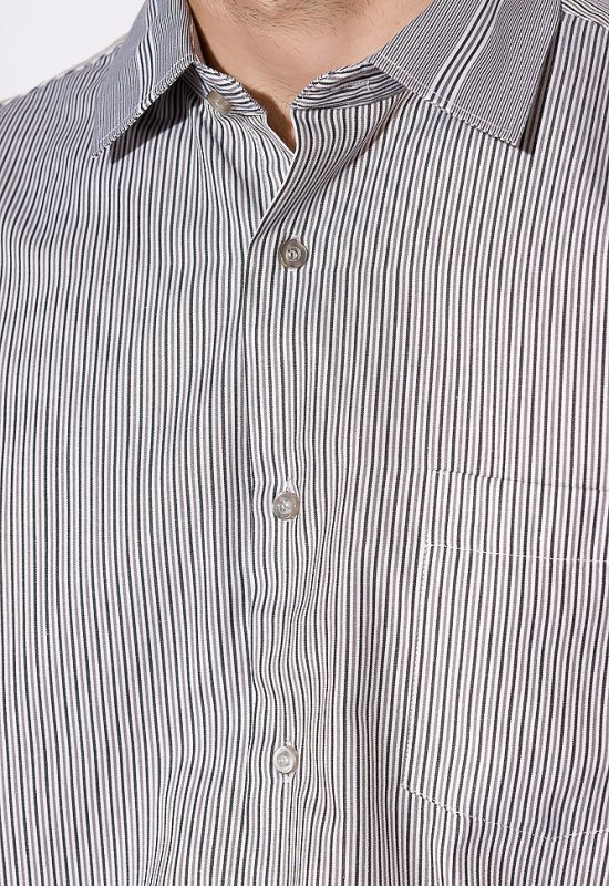 Чоловіча сорочка 120PAR162 (сірий/білий)