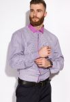 Мужская рубашка с контрастным воротничком 120PAR195-4 (белый/сиреневый)