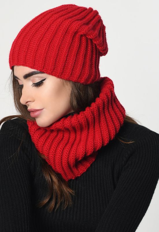 Набор шапка-шарф 31903-14 (красный)