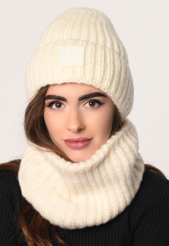 Набор шапка-шарф 31910-3 (белый)