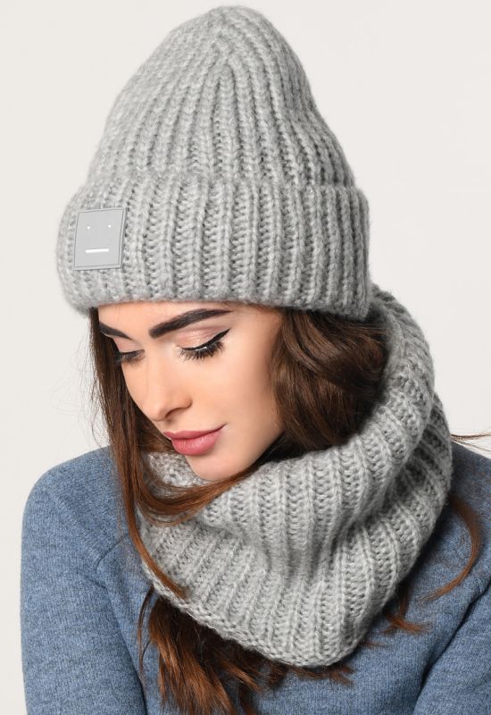 Набір шапка-шарф 31910-4 (світло-сірий)