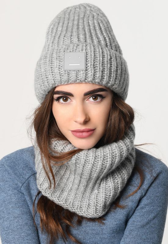 Набор шапка-шарф 31910-4 (светло-серый)