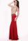 NB 4257 Сукня вечірня вишита стразами (червоний)