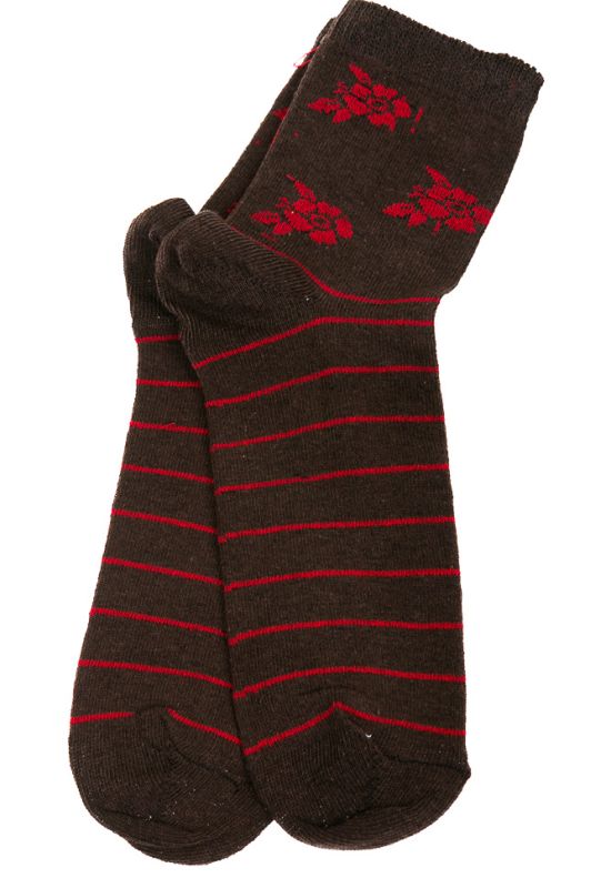Шкарпетки жіночі 120PNS018 (коричневий/червоний)