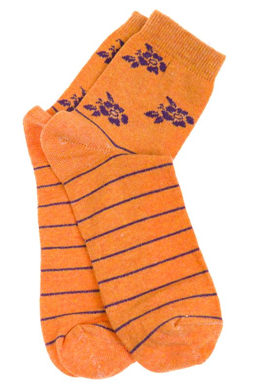 Носки женские 120PNS018 (оранжевый/фиолетовый)