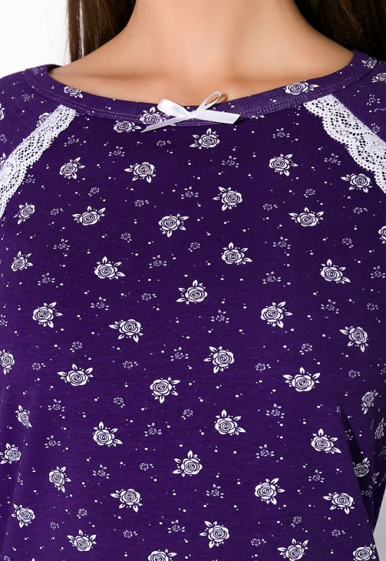 Нічна жіноча сорочка 107P13-1 (фіолетовий/білий)