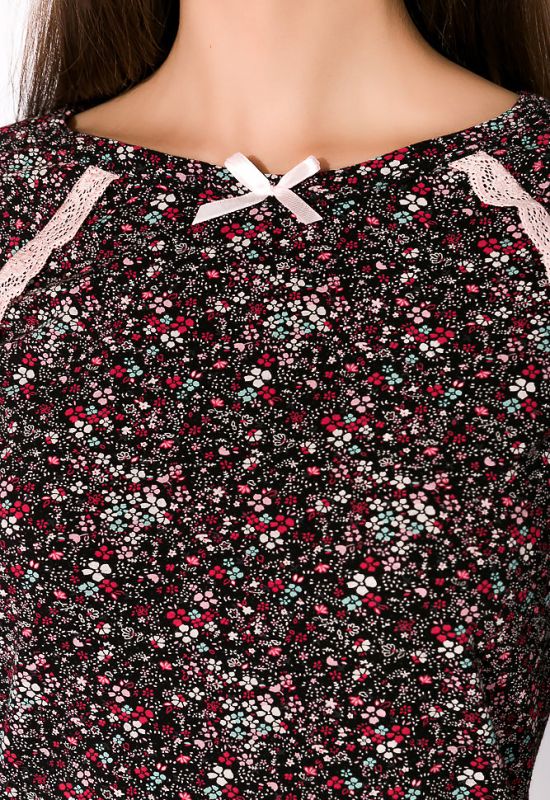 Нічна жіноча сорочка 107P13-3 (чорний/рожевий)