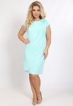 P 0081 Платье коктейльное прямого кроя (мятный)