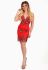 P 0927 Сукня коктейльна на брителях (червоний)