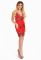 P 0927 Платье коктейльное на брителях (красный)