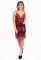 P 0927 Сукня коктейльна на брителях (бордовий)