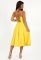 P 0976 Сукня коктейльна на брителях з тканини, що струмує (лимонний)