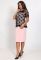 P 0993 A Сукня коктейльна з гіпюровою імітацією накидки (персиковий)