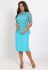 P 0993 Сукня коктейльна з гіпюровою імітацією накидки (бірюзовий)
