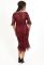 P 0995 Сукня коктейльна з рукавами-дзвонами та спідницею на річці (бордовий)