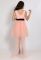 P 1037 Платье коктейльное со съемным шлейфом (персиковый)