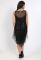 P 1046 Платье коктейльное с имитацией накидки из сетки (черный)