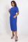 P 1055 A Сукня коктейльна з поясом прямого крою (синій)