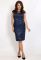 P 1067 Сукня коктейльна приталеного крою (темно-синій)