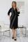 P 1070 Сукня коктейльна зі вставками з блискучого трикотажу (чорний)