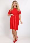P 2025 Платье коктейльное с поясом (красный)