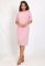 P 2081 A Платье коктейльное с шифоновой накидкой и декором в виде роз (розовый)