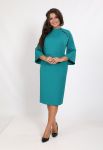 P 2098 A Платье коктейльное повседневное (темно-зеленый)