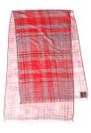 Палантин женский принт клетка 73PD018 (серый/красный)
