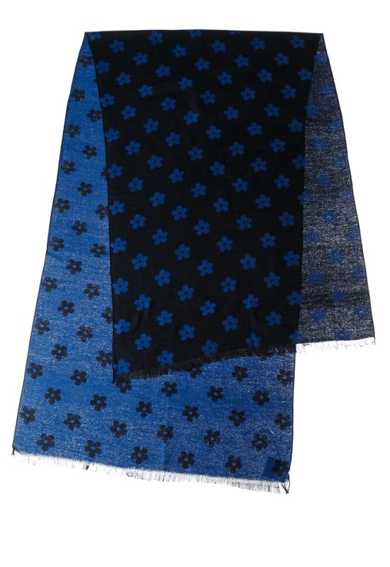 Палантин женский с цветочным принтом «Ромашки» 73PD017 (темно-синий)