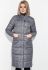 Пальто женское на кнопках теплое принт меланж 69P0978 (графитовый/белый)