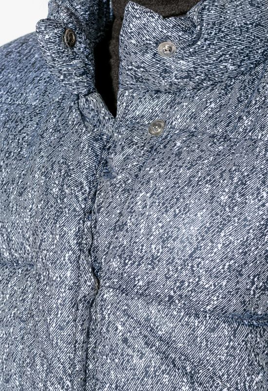 Пальто женское на кнопках теплое принт меланж 69P0978 (сизый/белый)