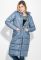 Пальто женское на кнопках теплое принт меланж 69PD978 (синий)