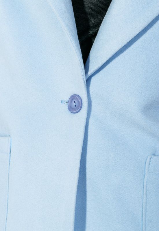 Пальто женское на потайной застежке с карманами 69PD724 (голубой)