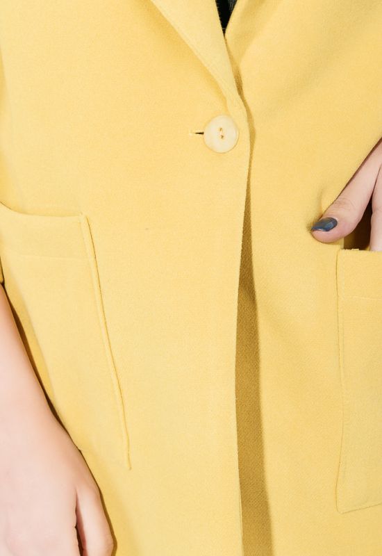 Пальто женское на потайной застежке с карманами 69PD724 (горчичный)