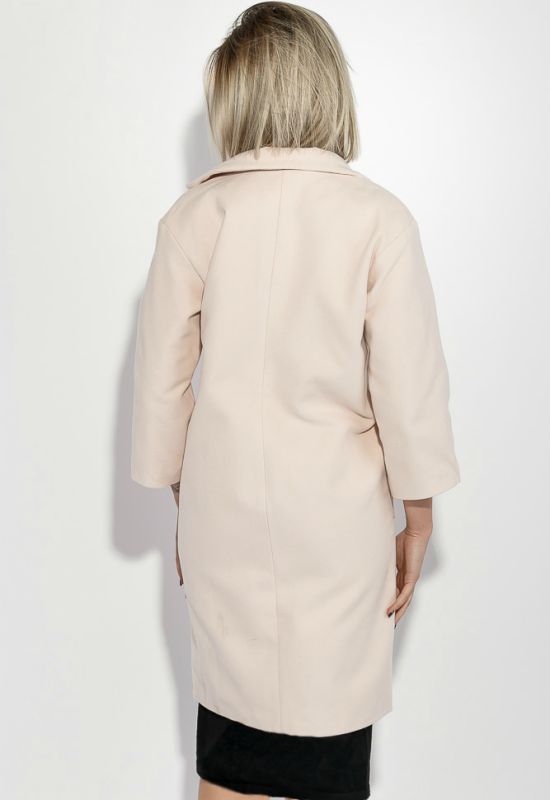 Пальто женское на потайной застежке с карманами 69PD724 (кремовый)