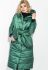 Пальто женское на синтепоне с широким поясом 72PD215 (темно-зеленый)