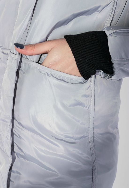 Жіноче пальто з капюшоном 154V002 (сірий)
