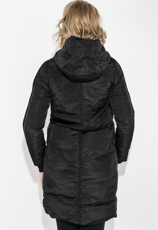 Жіноче пальто з капюшоном 154V002 (чорний)