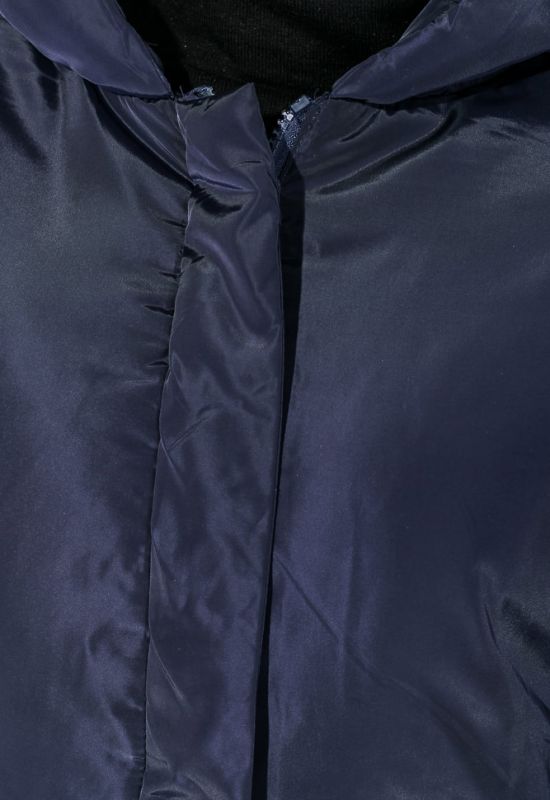 Пальто женское с капюшоном 154V002 (темно-синий)