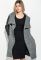 Жіноче пальто зі стьобаними рукавами на блискавці 69PD976 (чорний/сірий)