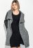 Жіноче пальто зі стьобаними рукавами на блискавці 69PD976 (чорний/сірий)